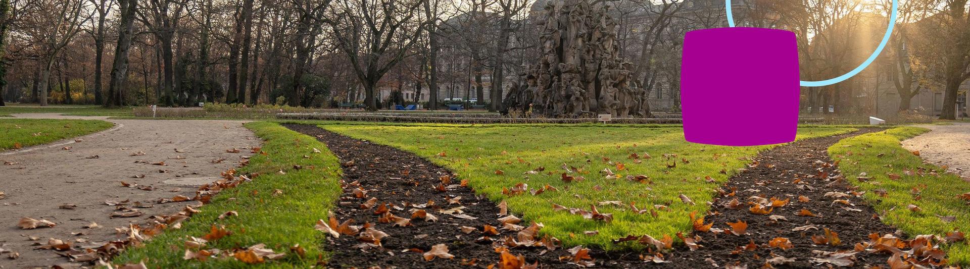 The palace garden in fall.